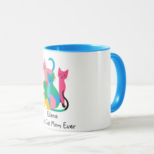 Gepersonaliseerde Beste Kattenmoeder Ooit Mok (Voorkant rechts)