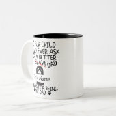 gepersonaliseerde beste kattenvader , kattennaam tweekleurige koffiemok (Voorkant links)