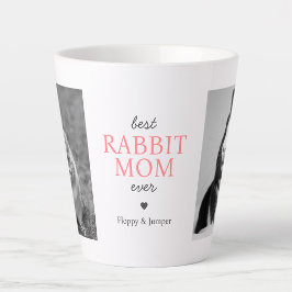 Gepersonaliseerde Beste Konijnenmoeder Ooit 2 Foto Latte Mok