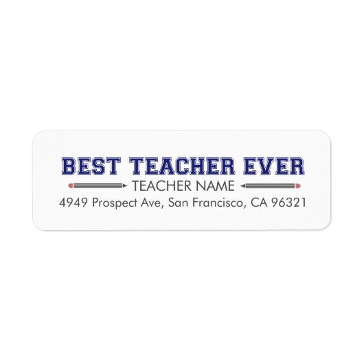 Gepersonaliseerde beste leraar ooit etiket (Voorkant)