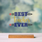 Gepersonaliseerde Beste Leraar Ooit - Gepersonalis Acryl Bord (Neutraal)