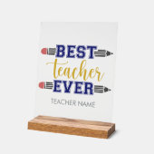 Gepersonaliseerde Beste Leraar Ooit - Gepersonalis Acryl Bord (Hoek)