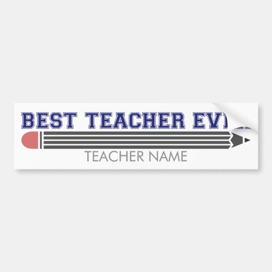 Gepersonaliseerde Beste Leraar Ooit - Gepersonalis Bumpersticker (Voorkant)
