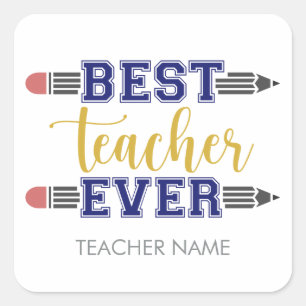 Gepersonaliseerde Beste Leraar Ooit - Gepersonalis Vierkante Sticker