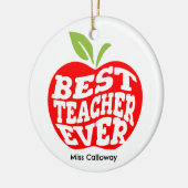 Gepersonaliseerde beste leraar ooit keramisch ornament (Links)