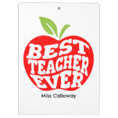 Gepersonaliseerde beste leraar ooit klembord (Achterkant)