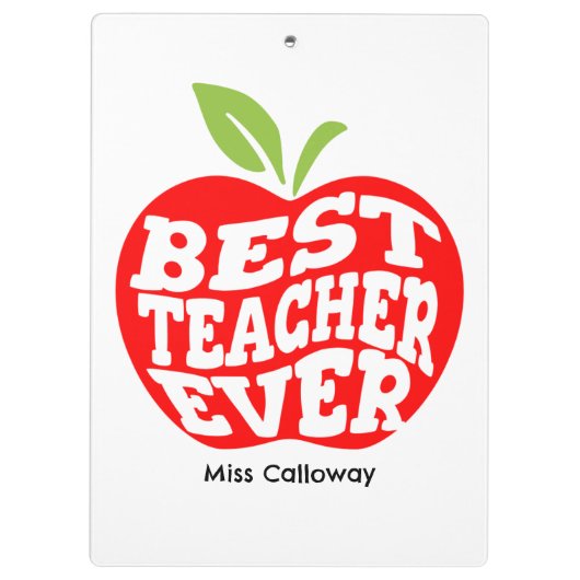 Gepersonaliseerde beste leraar ooit klembord (Achterkant)