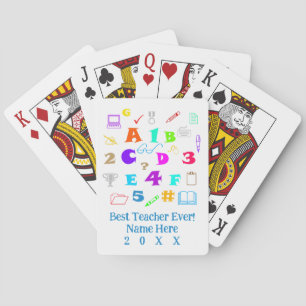 Gepersonaliseerde Beste Leraar Ooit Kleurrijke Sch Pokerkaarten