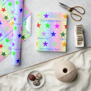 Gepersonaliseerde Beste Leraar Ooit Leuke Rainbow  Cadeaupapier