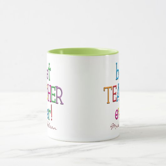 Gepersonaliseerde beste leraar ooit mok (Midden)