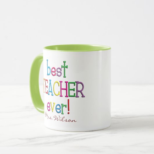 Gepersonaliseerde beste leraar ooit mok (Voorkant links)