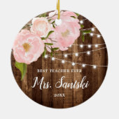 Gepersonaliseerde beste leraar ooit roestelijke Wa Keramisch Ornament (Achterkant)