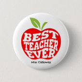 Gepersonaliseerde beste leraar ooit ronde button 5,7 cm (Voorkant)