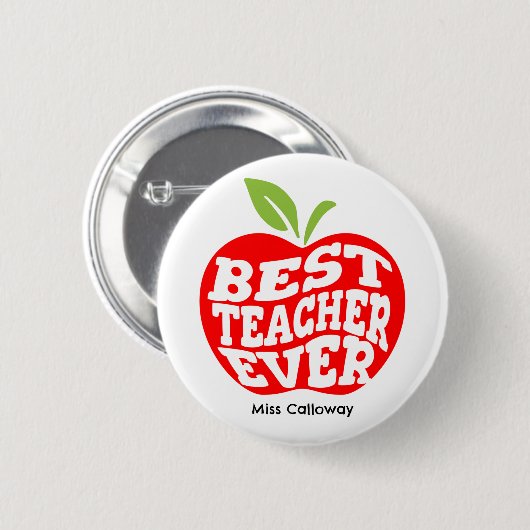 Gepersonaliseerde beste leraar ooit ronde button 5,7 cm (Voorkant /achterkant)