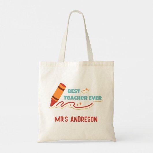Gepersonaliseerde beste leraar ooit tote bag (Achterkant)