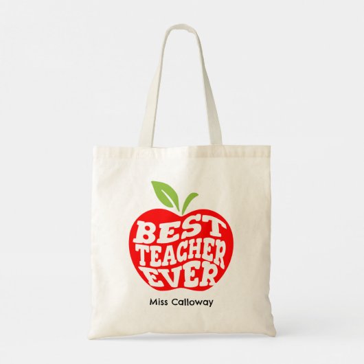 Gepersonaliseerde beste leraar ooit tote bag (Achterkant)