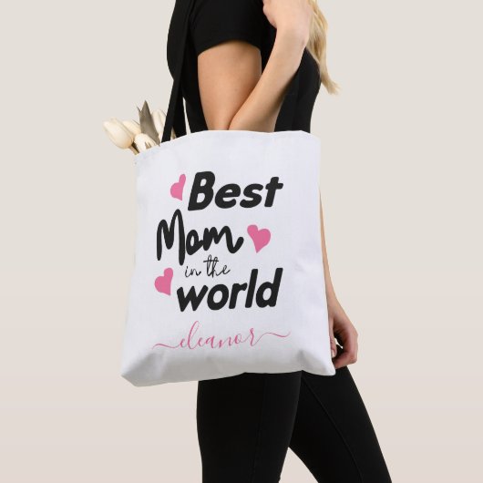 Gepersonaliseerde Beste Mam In De Wereld Moeder's Tote Bag (Dichtbij)