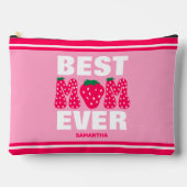 Gepersonaliseerde Beste Mam Ooit Aardbei Moederdag Etui (Voorkant)