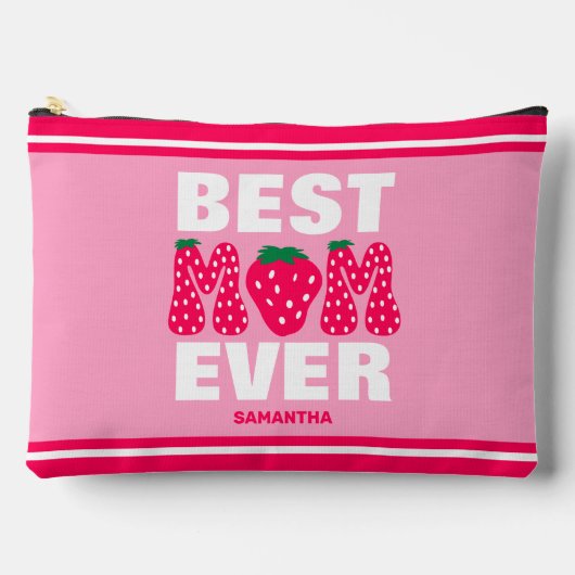 Gepersonaliseerde Beste Mam Ooit Aardbei Moederdag Etui (Voorkant)