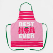Gepersonaliseerde Beste Mam Ooit Aardbei Moederdag Schort (Voorkant)