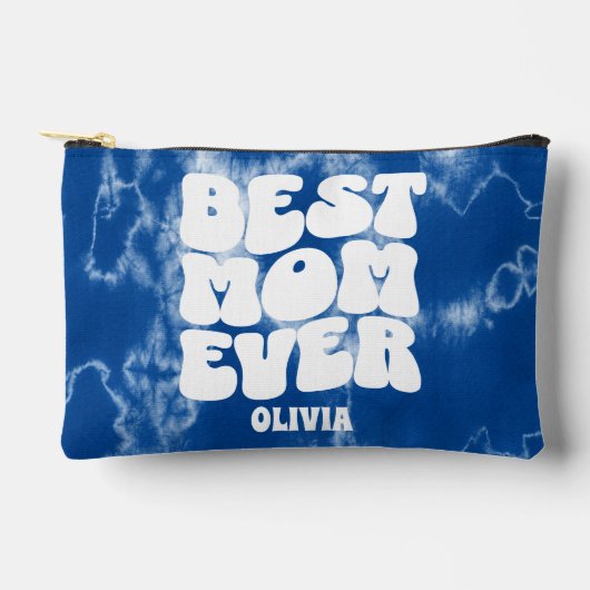 Gepersonaliseerde Beste Mam Ooit Blauwe Tie Dye Etui (Voorkant)