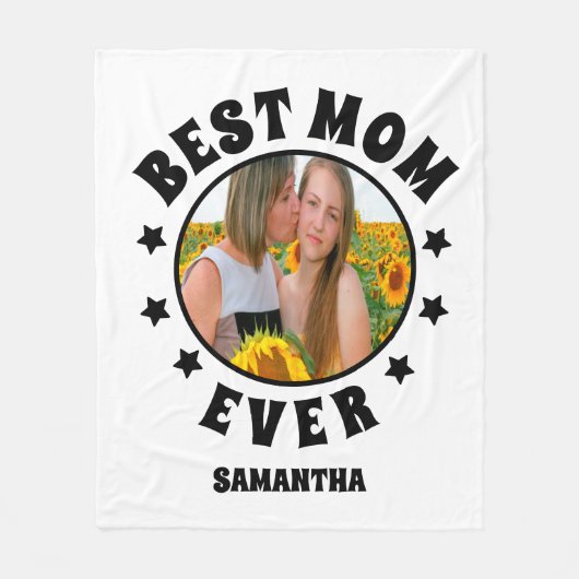 Gepersonaliseerde Beste Mam Ooit Foto Moederdag Fleece Deken (Voorkant)