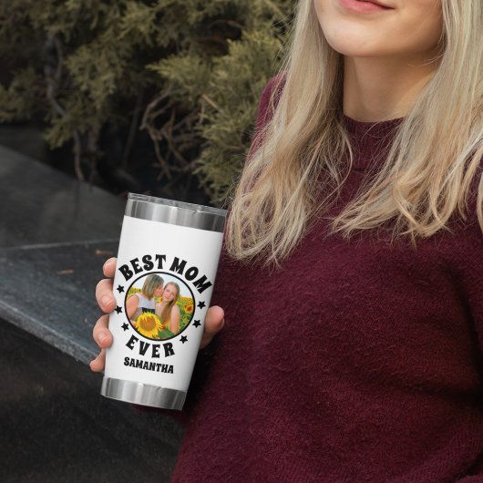 Gepersonaliseerde Beste Mam Ooit Foto Moederdag Geïsoleerde Drinkbeker