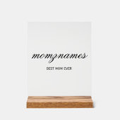Gepersonaliseerde Beste Mam Ooit Kalligrafie Naam Acryl Bord (Voorkant)