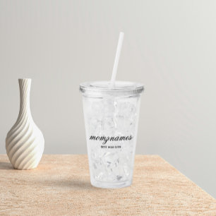 Gepersonaliseerde Beste Mam Ooit Kalligrafie Naam Acryl Drinkbeker