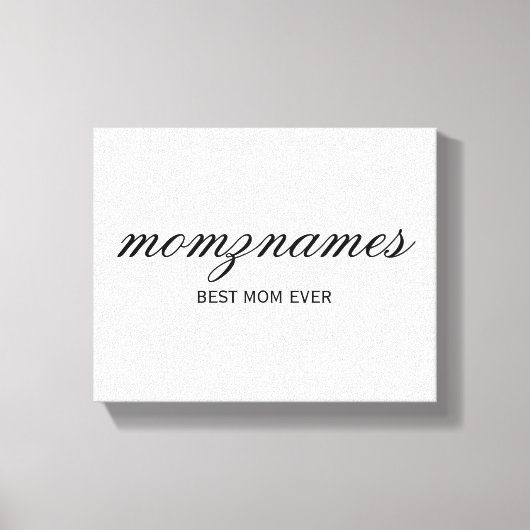 Gepersonaliseerde Beste Mam Ooit Kalligrafie Naam Canvas Afdruk (Voorkant)
