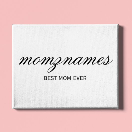 Gepersonaliseerde Beste Mam Ooit Kalligrafie Naam Canvas Afdruk