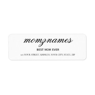 Gepersonaliseerde Beste Mam Ooit Kalligrafie Naam Etiket