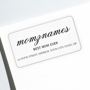 Gepersonaliseerde Beste Mam Ooit Kalligrafie Naam Etiket