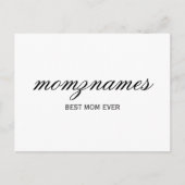 Gepersonaliseerde Beste Mam Ooit Kalligrafie Naam Feestdagenkaart (Voorkant)