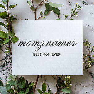 Gepersonaliseerde Beste Mam Ooit Kalligrafie Naam Feestdagenkaart