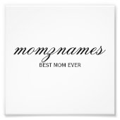 Gepersonaliseerde Beste Mam Ooit Kalligrafie Naam Foto Afdruk (Voorkant)