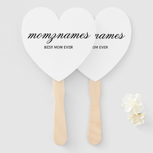 Gepersonaliseerde Beste Mam Ooit Kalligrafie Naam Handwaaier (Voorkant en achterkant)