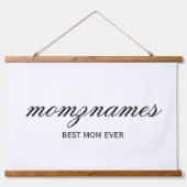 Gepersonaliseerde Beste Mam Ooit Kalligrafie Naam Hangend Wandkleed (Voorkant)