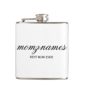 Gepersonaliseerde Beste Mam Ooit Kalligrafie Naam Heupfles (Voorkant)