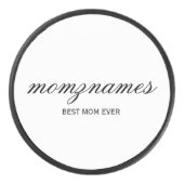 Gepersonaliseerde Beste Mam Ooit Kalligrafie Naam Hockey Puck (Voorkant)