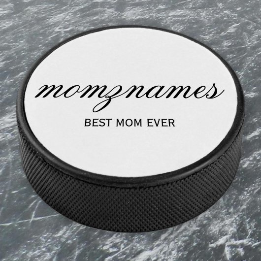 Gepersonaliseerde Beste Mam Ooit Kalligrafie Naam Hockey Puck