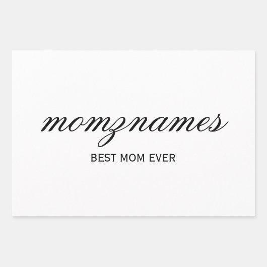 Gepersonaliseerde Beste Mam Ooit Kalligrafie Naam Inpakpapier Vel (Voorkant 2)