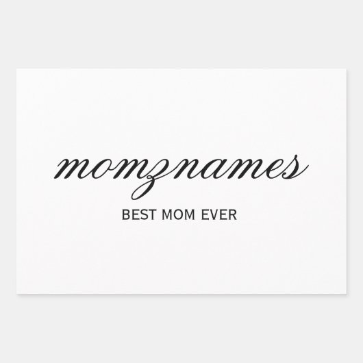 Gepersonaliseerde Beste Mam Ooit Kalligrafie Naam Inpakpapier Vel (Voorkant)