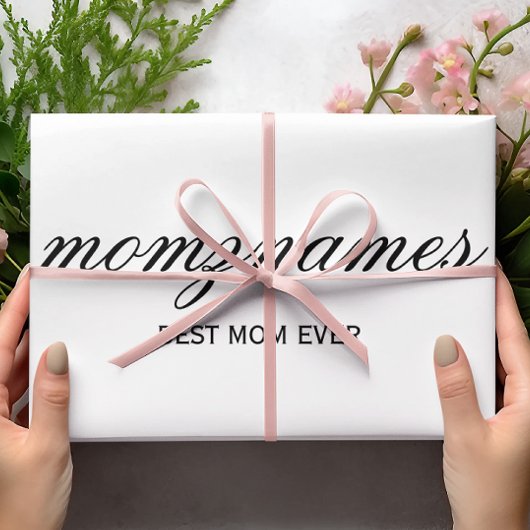 Gepersonaliseerde Beste Mam Ooit Kalligrafie Naam Inpakpapier Vel