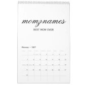 Gepersonaliseerde Beste Mam Ooit Kalligrafie Naam Kalender (Feb 2027)