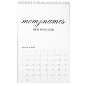 Gepersonaliseerde Beste Mam Ooit Kalligrafie Naam Kalender (Jan 2027)