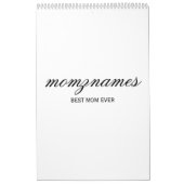 Gepersonaliseerde Beste Mam Ooit Kalligrafie Naam Kalender (Hoes)