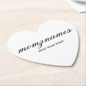 Gepersonaliseerde Beste Mam Ooit Kalligrafie Naam Kartonnen Onderzetters (Gekanteld)