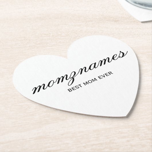 Gepersonaliseerde Beste Mam Ooit Kalligrafie Naam Kartonnen Onderzetters (Gekanteld)