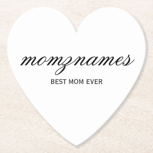 Gepersonaliseerde Beste Mam Ooit Kalligrafie Naam Kartonnen Onderzetters (Voorkant)